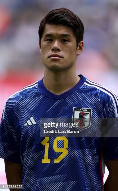 Hiroki Sakai of Japan is seen during the international friendly match between Japan and United States at Merkur Spiel-Arena on September 23, 2022 in...