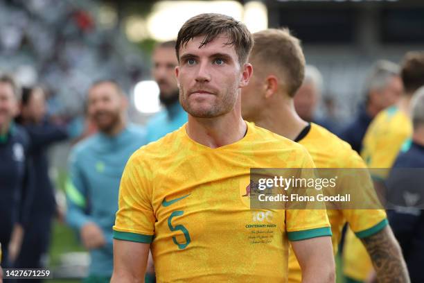 Ryan Strain of Australia in action during the International friendly match between the New Zealand All Whites and Australia Socceroos at Eden Park on...