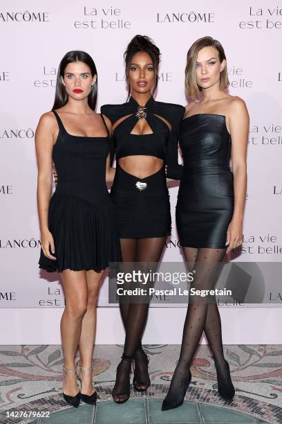 Sara Sampaio, Jasmine Tookes and Josephine Skriver attend the "La Vie Est Belle Celebration" By Lancome as part of Paris Fashion Week at Le Petit...