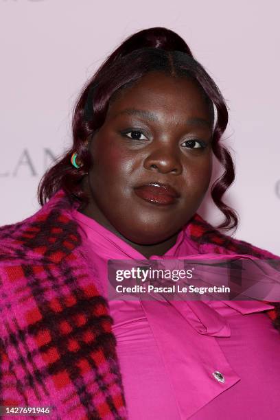 Déborah Lukumuena attends the "La Vie Est Belle Celebration" By Lancome as part of Paris Fashion Week at Le Petit Palais on September 26, 2022 in...