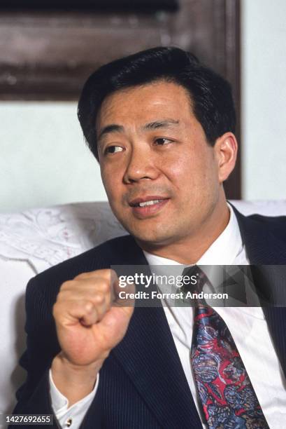 Close-up of Chinese politician & Dalian Mayor Bo Xilai at the city's government offices, Dalian, Liaoning, China, May 21, 1993.