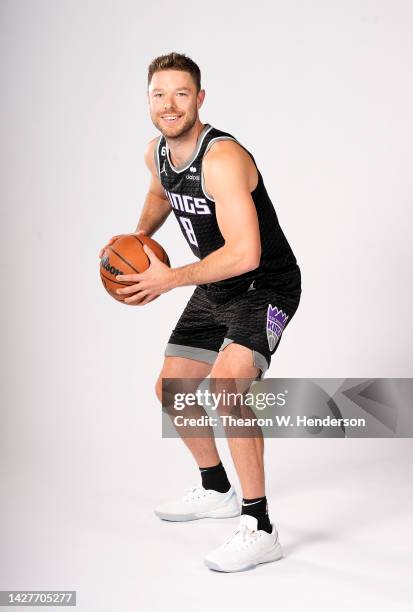 Matthew Dellavedova of the Sacramento Kings poses for a picture during the Kings Media Day on September 26, 2022 in Sacramento, California. NOTE TO...