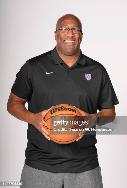 Head coach Mike Brown of the Sacramento Kings poses for a picture during the Kings Media Day on September 26, 2022 in Sacramento, California. NOTE TO...