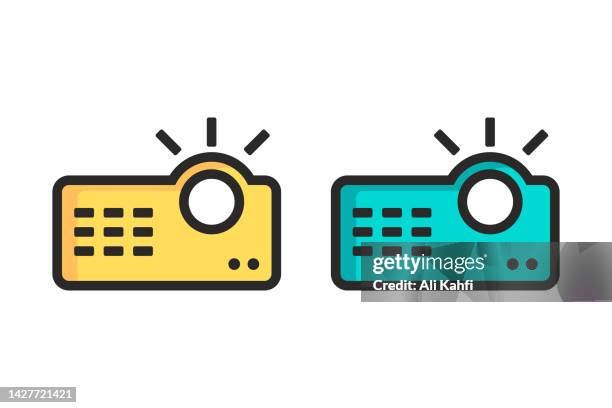 projector icon - overhead projector stock illustrations