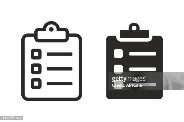 clipboard icon - checklist icon stock illustrations