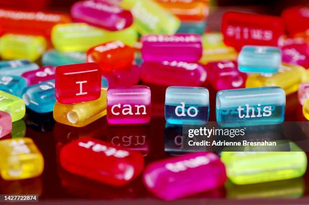 tiny beads that say “i can do this” - motivational quotes stock pictures, royalty-free photos & images