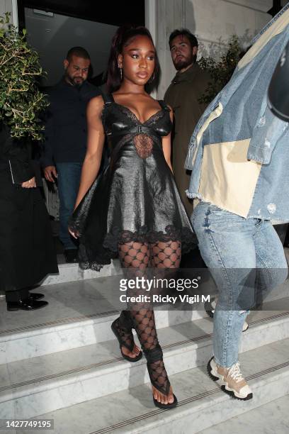 Normani seen attending the Burberry Spring / Summer 2023 aftershow party at The Restaurant at The Twenty Two on September 26, 2022 in London, England.