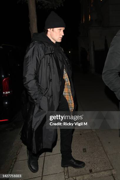 Matt Smith seen attending the Burberry Spring / Summer 2023 aftershow party at The Restaurant at The Twenty Two on September 26, 2022 in London,...