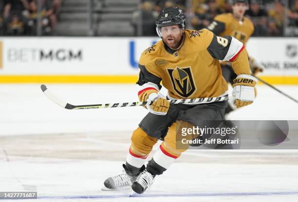 Phil Kessel of the Vegas Golden Knights skates during the first period against the Los Angeles Kings during a preseason game at T-Mobile Arena on...
