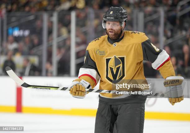 Phil Kessel of the Vegas Golden Knights skates during the first period against the Los Angeles Kings during a preseason game at T-Mobile Arena on...