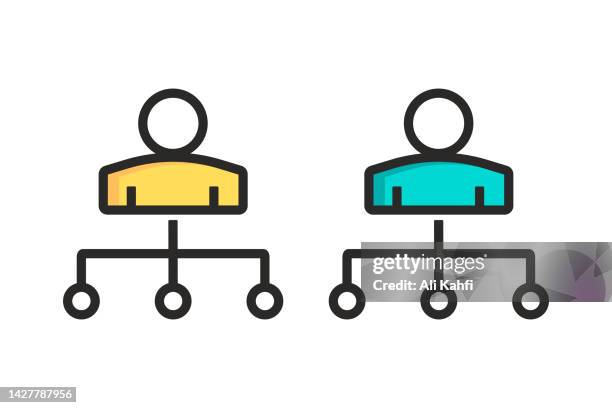 business hierarchy organogram chart icon - organizational chart clip art stock illustrations