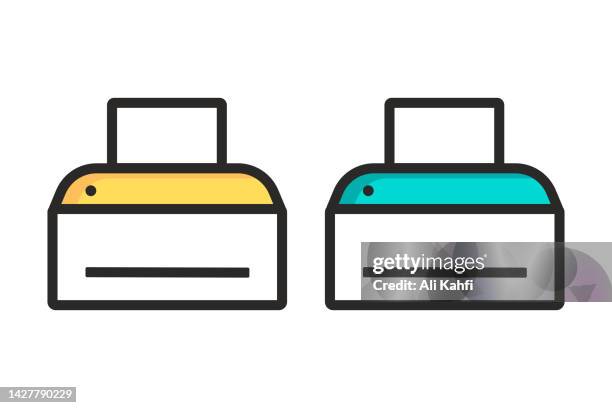 ilustrações de stock, clip art, desenhos animados e ícones de printer icon - papers scanning to digital vector