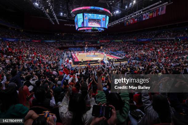 General view of arena during the 2022 FIBA Women's Basketball World Cup Group A match between USA and China at Sydney Superdome, on September 24 in...