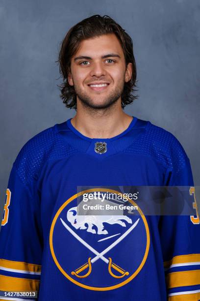 Kale Clague of the Buffalo poses for his official headshot for the 2022-2023 season on September 21, 2022 at the KeyBank Center in Buffalo, New York.