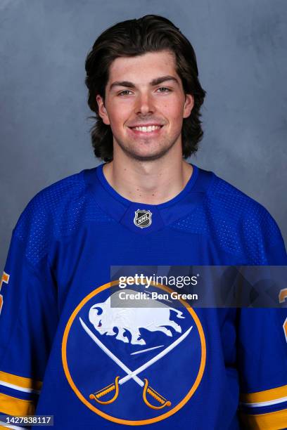 Owen Power of the Buffalo Sabres poses for his official headshot for the 2022-2023 season on September 21, 2022 at the KeyBank Center in Buffalo, New...