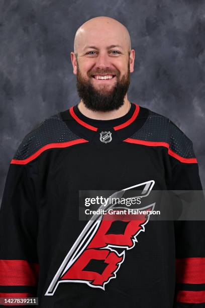 Derek Stepan of the Carolina Hurricanes poses for his official headshot for the 2022-2023 season on September 21, 2022 at Carolina Family Practice...