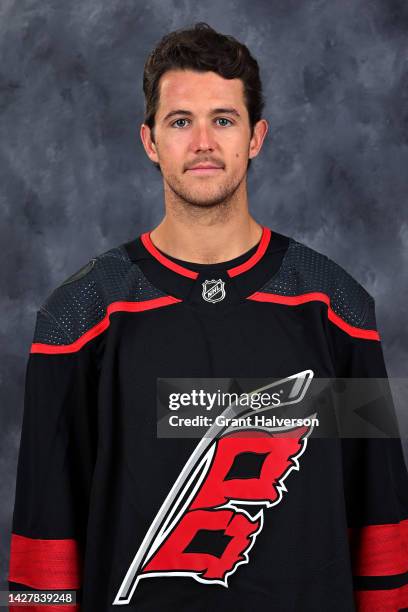 Mackenzie MacEachern of the Carolina Hurricanes poses for his official headshot for the 2022-2023 season on September 21, 2022 at Carolina Family...