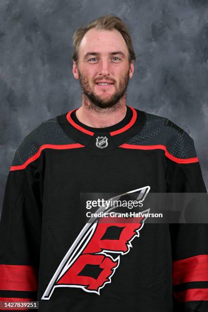 Stefan Noesen of the Carolina Hurricanes poses for his official headshot for the 2022-2023 season on September 21, 2022 at Carolina Family Practice...