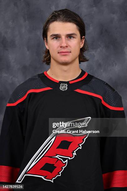 Jamieson Rees of the Carolina Hurricanes poses for his official headshot for the 2022-2023 season on September 21, 2022 at Carolina Family Practice...