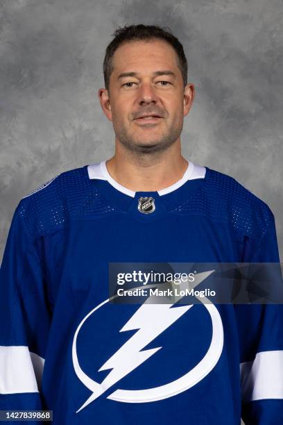 Brian Elliott of the Tampa Bay Lightning poses for his official headshot for the 2022-2023 season on September 21, 2022 at Amalie Arena in Tampa,...