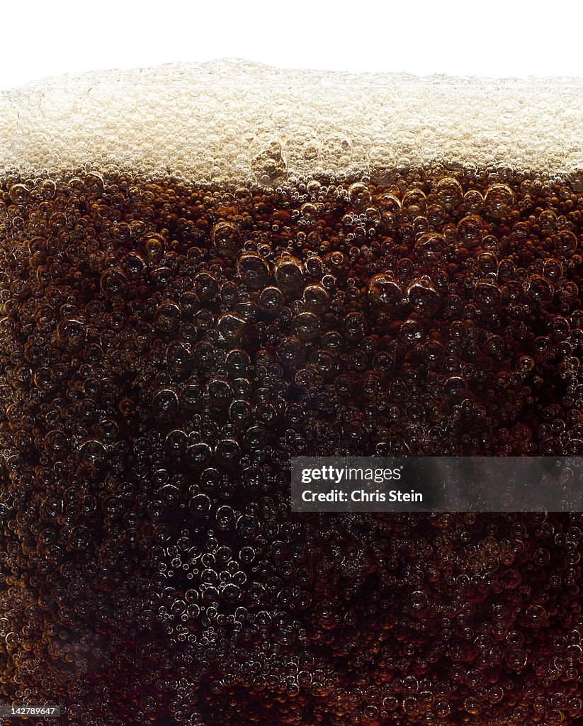 Close up of a glass of soda