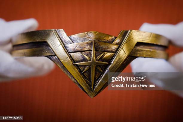 Wonder Woman's Tiara from Wonder Woman, est £15,000- 20,000 goes on view at the Propstore on September 08, 2022 in Rickmansworth, England. Over 1,500...