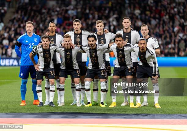 Team Germany pose prior to the UEFA Nations League League A Group 3 match between England and Germany at Wembley Stadium on September 26, 2022 in...