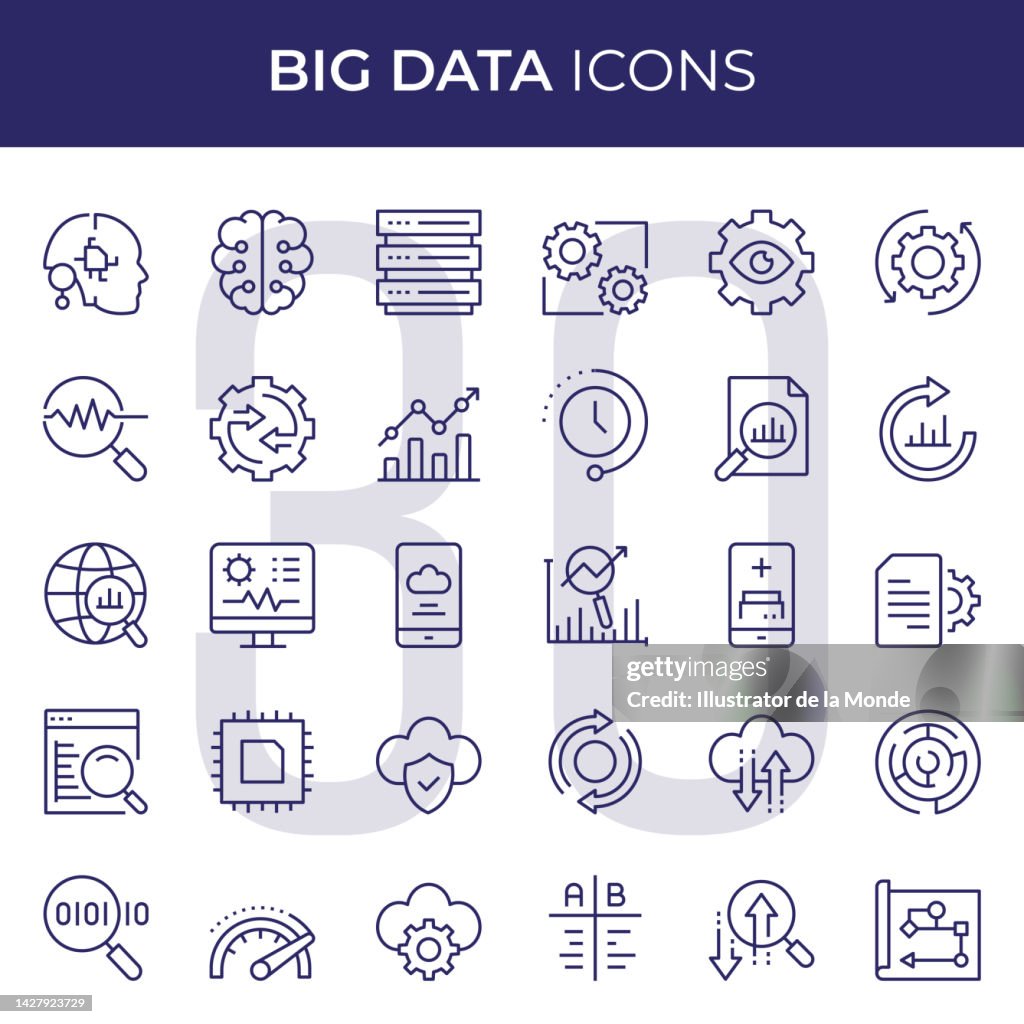 Big Data Line Icons