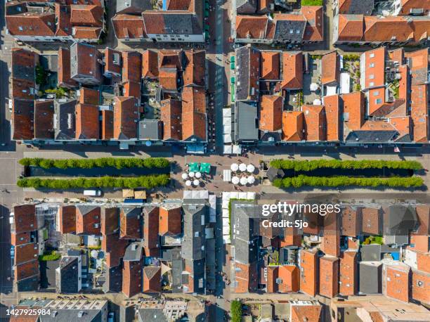 elburg ancient walled town seen from above - veluwemeer bildbanksfoton och bilder