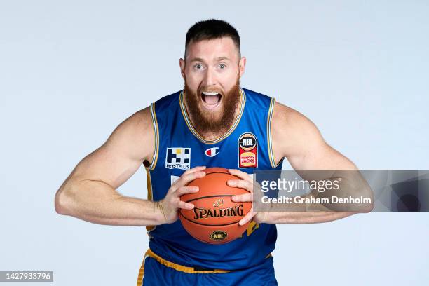 Aron Baynes of the Bullets poses during the Brisbane Bullets 2022-23 NBL Headshots Session at the Darwin Basketball Association on September 19, 2022...
