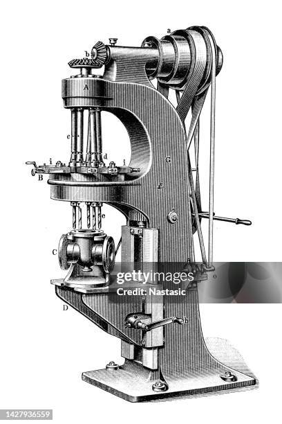 phoenix - drill machine - milling machine stock illustrations