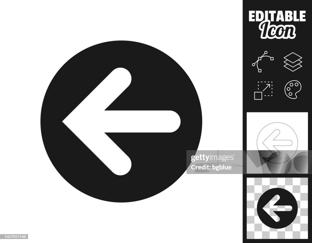 Left arrow button. Icon for design. Easily editable