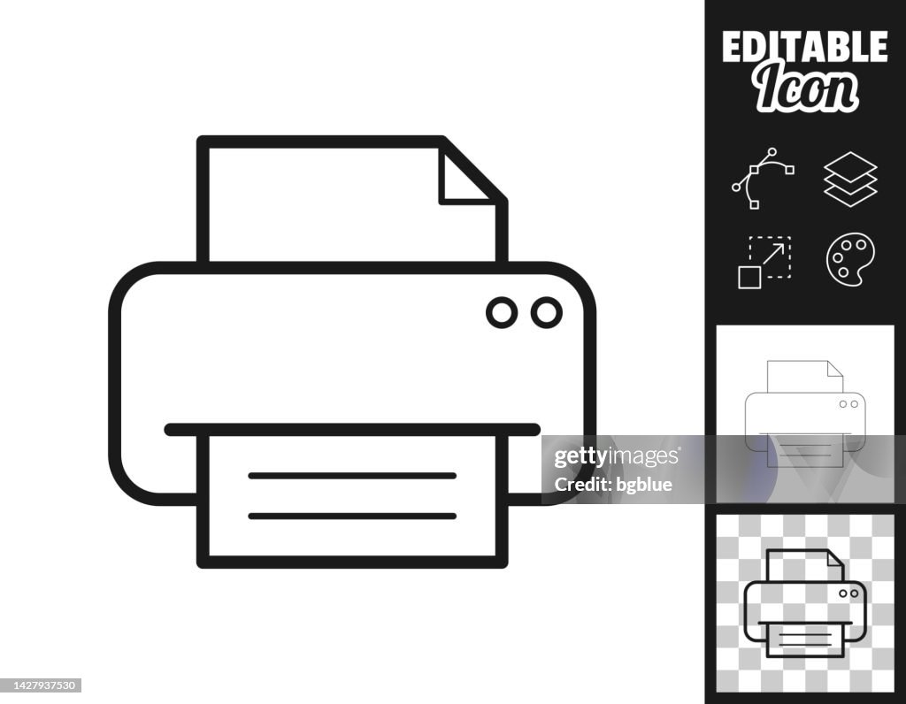 Drucker. Icon für Design. Leicht editierbar
