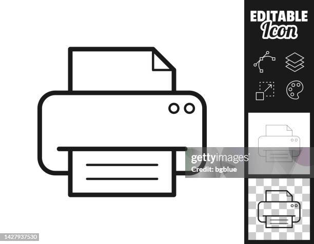 printer. icon for design. easily editable - papers scanning to digital vector stock illustrations
