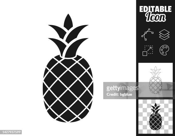pineapple. icon for design. easily editable - pineapple plant stock illustrations