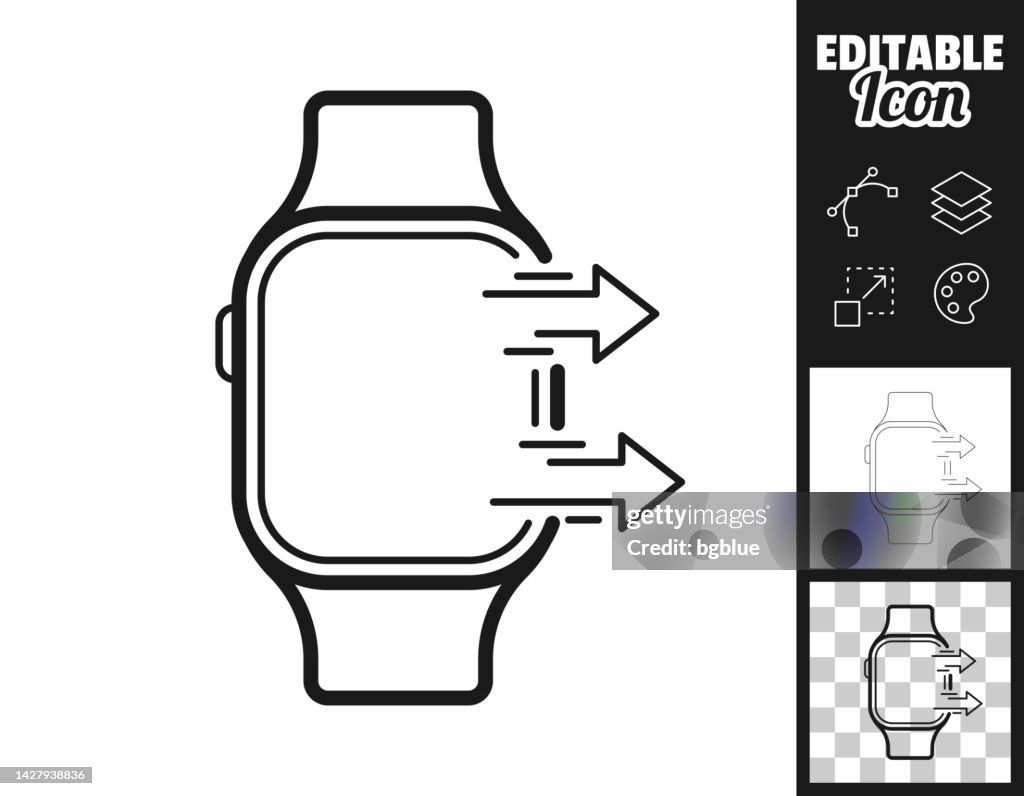 Send from smartwatch. Icon for design. Easily editable