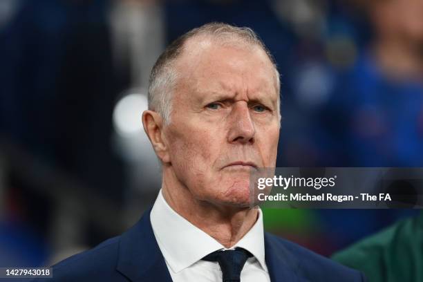 Sir Geoff Hurst looks on prior to the UEFA Nations League League A Group 3 match between England and Germany at Wembley Stadium on September 26, 2022...