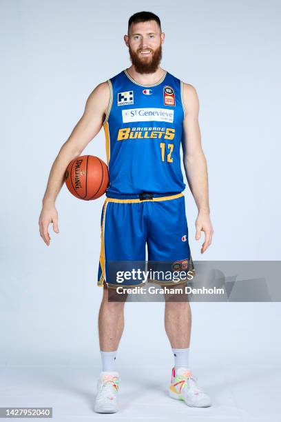 Aron Baynes of the Bullets poses during the Brisbane Bullets 2022-23 NBL Headshots Session at the Darwin Basketball Association on September 19, 2022...