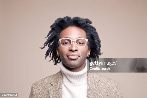 portrait of confident man - beige turtleneck sweater stock pictures, royalty-free photos & images