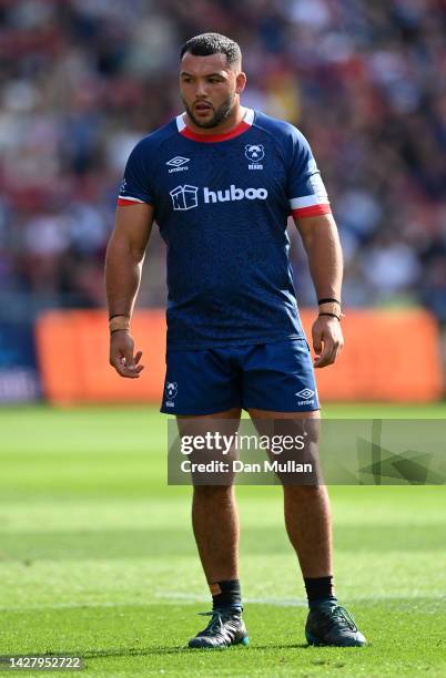 Ellis Genge of Bristol Bears looks on during the Gallagher Premiership Rugby match between Bristol Bears and London Irish at Ashton Gate on September...