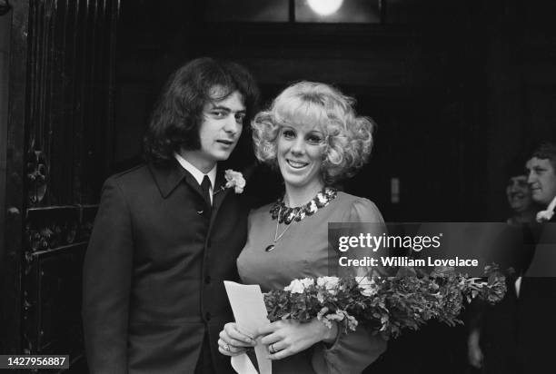 British songwriter and guitarist Ritchie Blackmore after marrying German dancer, Barbel Hardie outside Ealing Town Hall in Ealing, London, England,...