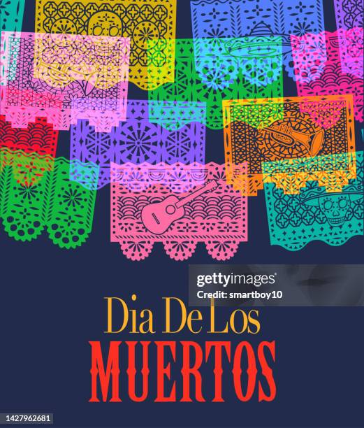 mexican day of the dead festival - mexican bunting stock illustrations