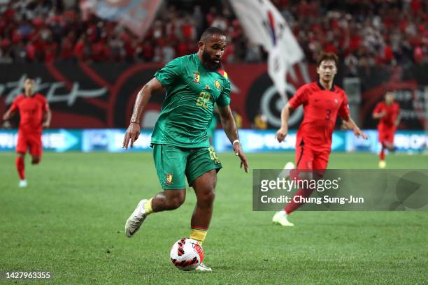 Mbemo Bryan of Cameroon controls the ball during the South Korea v Cameroon - International friendly match at Seoul World Cup Stadium on September...