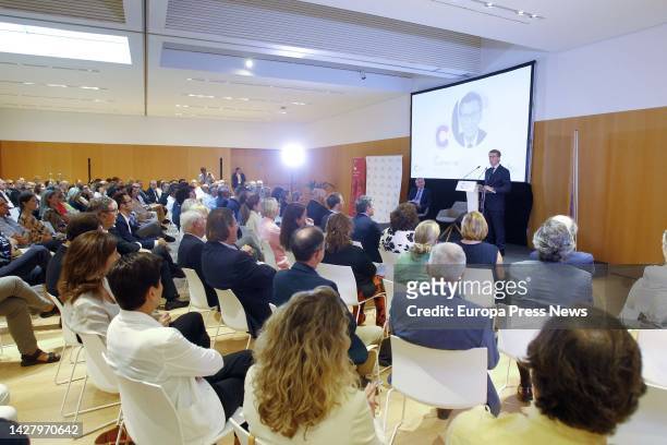 The president of the Partido Popular, Alberto Nuñez Feijoo, speaks during a conference organized by the Cercle d'Economia de Mallorca, on 27...