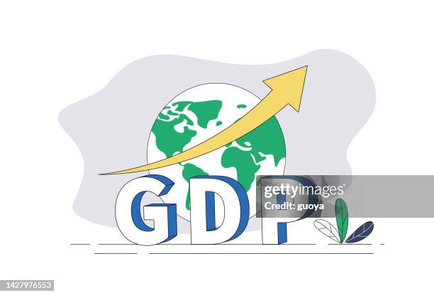 stockillustraties, clipart, cartoons en iconen met global gdp rose. - bruto binnenlands product