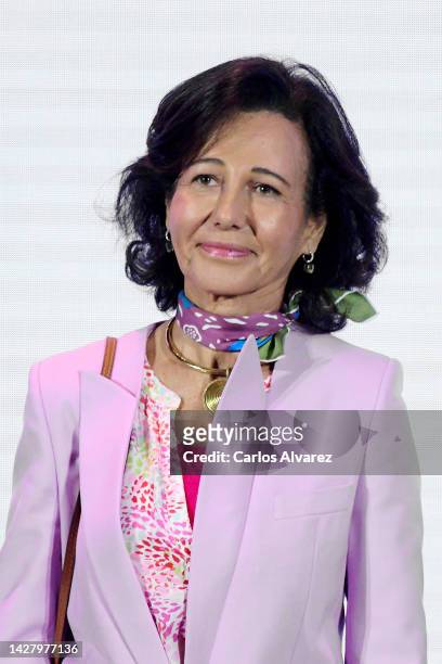 President of Banco Santander Ana Patricia Botin attends the Closing Ceremony of "Euros De Tu Nomina" project at the Circulo de Bellas Artes cultural...