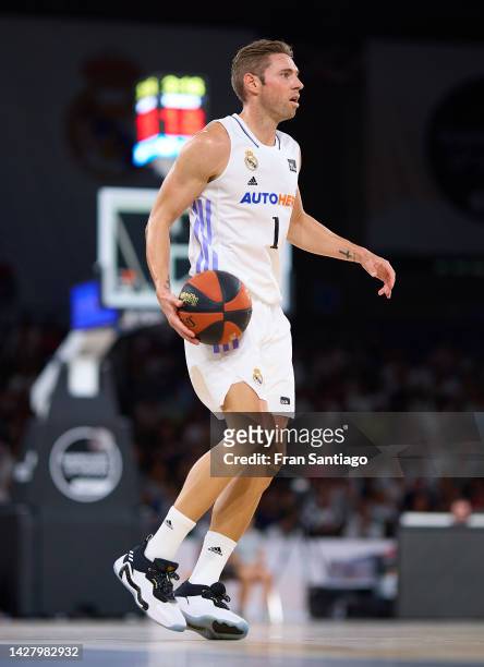 Fabien Causeur of Real Madrid in action during the Supercopa Endesa final match between Real Madrid and FC Barcelona on September 25, 2022 in...