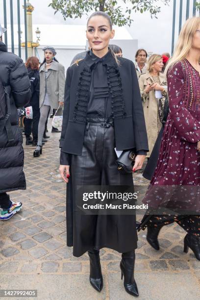 Olivia Palermo arrives to attend the DIOR fashion show as part of the PFW on September 27, 2022 in Paris, France.
