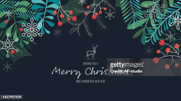 christmas card background - holly berry stock illustrations