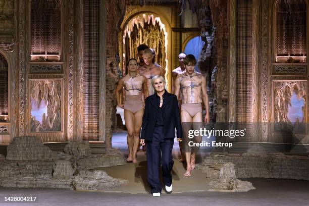 Fashion designer Maria Grazia Chiuri during the Christian Dior Womenswear Spring/Summer 2023 show as part of Paris Fashion Week on September 27, 2022...